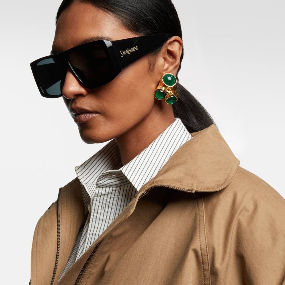 Saint Laurent SL832 002 Square Sunglasses - Havana\Grey - Picture 3 of 10